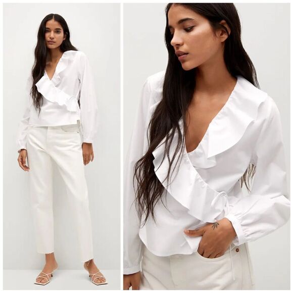 Mango Wrap Blouse New - Picture 1 of 6